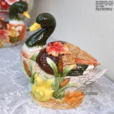 VỊT SỨ ĐỰNG BÁNH VÀ HOA QUẢ